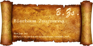 Bierbaum Zsuzsanna névjegykártya